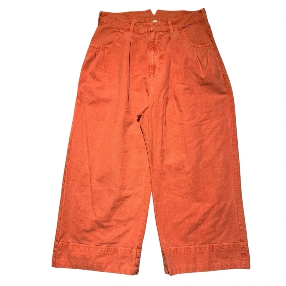 New Free People Sweet Talk Chino Red Mango Pants Size 10